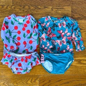 Hanna Andersson long sleeve swim suit set lot - Size 12-18 months